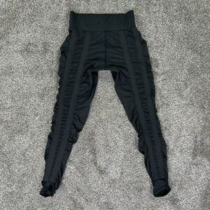 Skinnify Leggings Black Ruched Jogger Womens Large Elastic Waist Athleisure Gym
